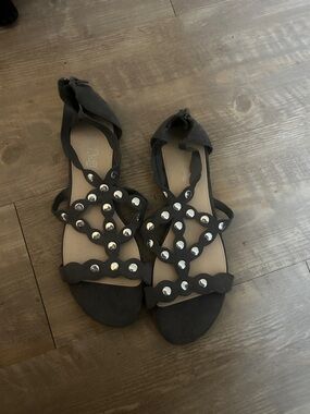Studded Black Women’s Gladiator Sandals- Size 11